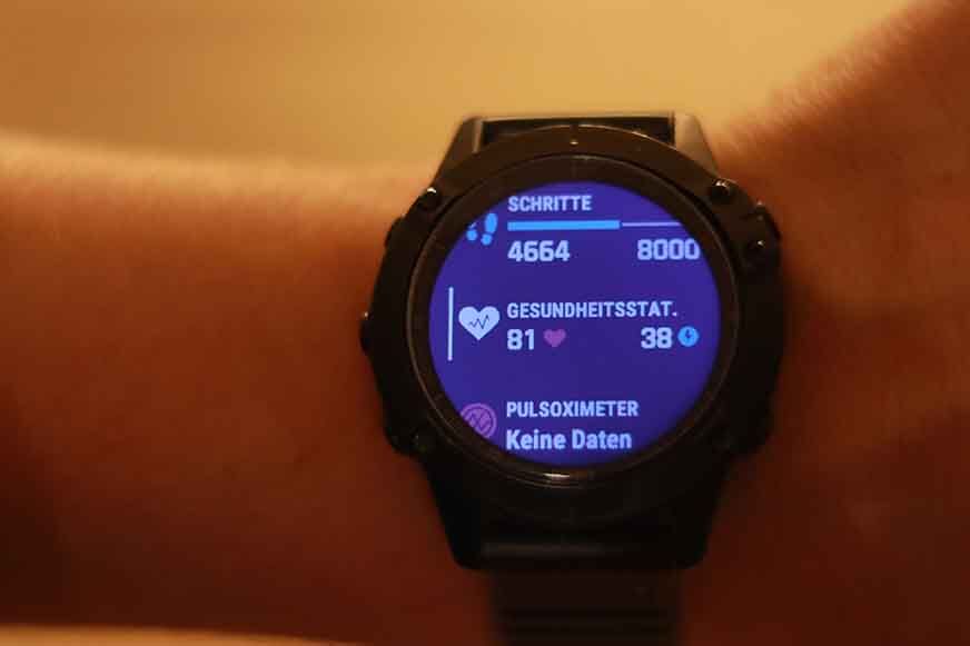 Информация о состоянии здоровья на Garmin Fenix 6 Pro. 